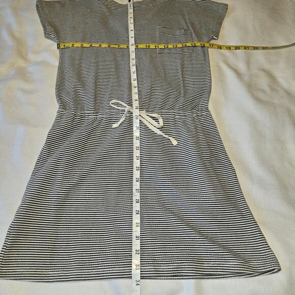Size XL LOU & GREY Black White Drawstring Waist Blouson Dress - Picture 2 of 6
